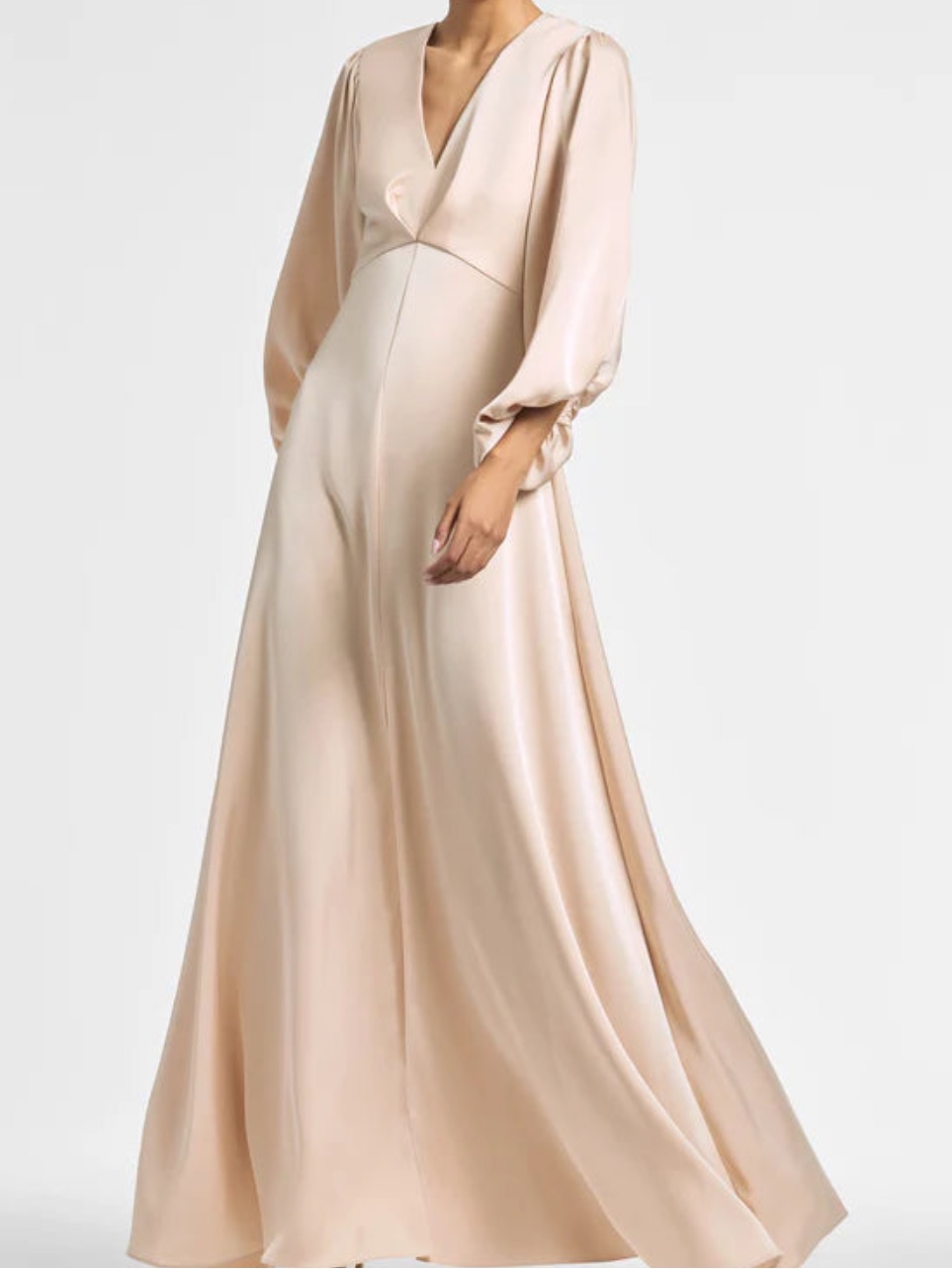 Sachin + Babi Blush Cream Satin Maxi Dress